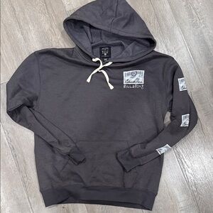 Billabong Womans Charcoal Hoodie with White Drawcord and Graphic Patches - NEW